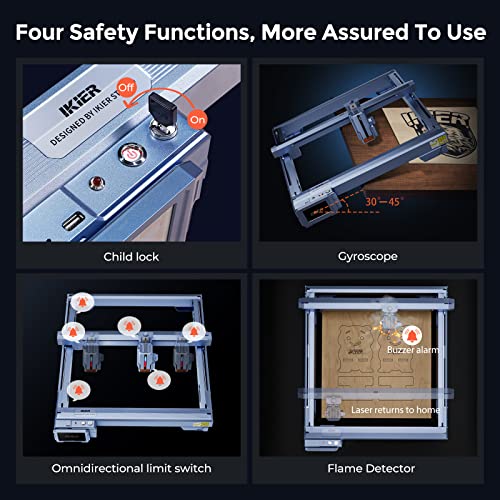 IKIER K1 Ultra Laser Engraver with Air Assist and Rotary Roller, 36W Output Laser Cutter and Engraver Machine, 180W DIY Laser Engraving Machine, IKIER