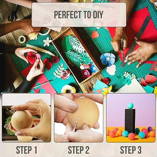 Rustic Woodcraft Supplies - 10 Hollow Wooden Spheres, 2.4 Inch - Unfinished Wood Decor - Wood Spheres for Custom Creations and DIY Projects AEVVV