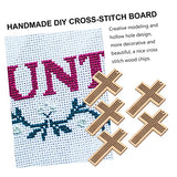 15 Pcs Cross Stitch Wood Pieces Wooden Cross Plate Bookmark Kit Embroidery Frame Wooden Hanging Tags Unfinished Wood Shapes DIY Gift Wooden Cross COHEALI