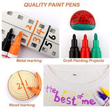 Permanent Paint Markers, Waterproof Oil Based Medium Tip, Quick Drying Pen for Metal Rock Painting Mugs Fabric Canvas Clothes Wood Plastic Marking Craiiby