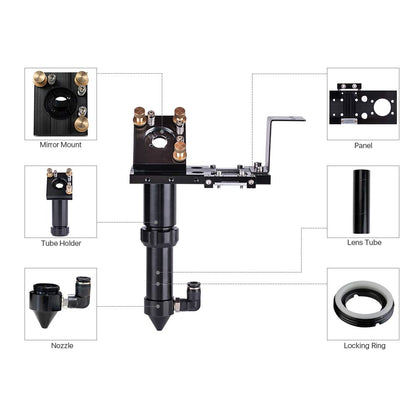 Cloudray C Series Head Fit to focus Lens D18 FL38.1& Dia.20mm FL.50.8/63.5/101.6 mm & Mirror Dia 25mm Replacement Part for CO2 Laser Engraver - WoodArtSupply