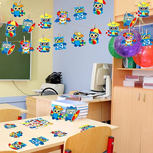 30 PCS Summer Craft Kits Kids DIY Hawaii Aloha Owl Craft Preschool Art Craft, Make Your Own Bulk Set for Home Classroom Day-Care Game Activities chiazllta