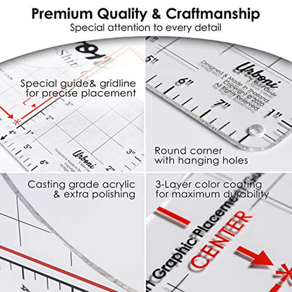 Tshirt Ruler Guide for Vinyl Alignment and Center Designs, T shirt Ruler Alignment Tool Placement for Heat Press and Cricut - WoodArtSupply