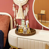 SimpleArt Wooden Decorative Tray, Coffee Table Tray with Wood Beaded Farmhouse Round Serving Tray for Rustic Home Decor,Tray for Kitchen Countertop SimpleArt