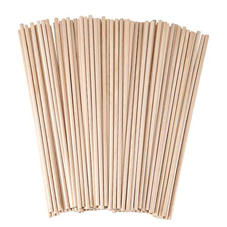 Senkary Wooden Dowel Rods 1/8 x 12 Inch Unfinished Natural Wood Craft Dowel Rods, 100 Pieces Senkary