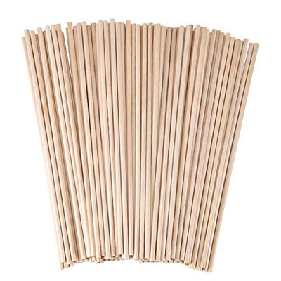 Senkary Wooden Dowel Rods 1/8 x 12 Inch Unfinished Natural Wood Craft Dowel Rods, 100 Pieces
