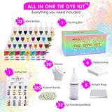 HTVRONT Tie Dye Kit - 32 Vibrant Colors Pre-Filled Bottles Tyedyedye Kit, Permanent Non-Toxic for Large Groups Kids Adults,Tye Fabric Textile HTVRONT