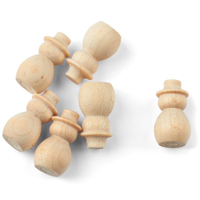 Pack of 48 Unfinished Wood Micro Mini Snowmen - Blank Wooden Christmas Miniature Peg Snowman Dolls for DIY Crafts (Size- 3/4" H) by Factory Direct Factory Direct Craft