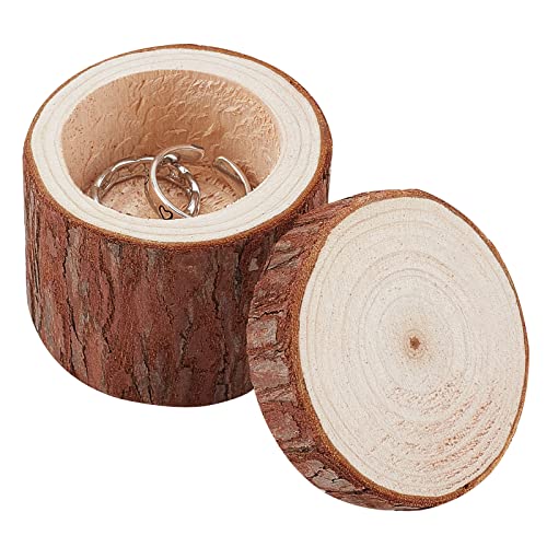 PH PandaHall Ring Box, Wooden Ring Dish Storage Box Wedding Ceremony Wood Ring Bearer Box Rustic Ring Stand Jewelry Holder Storage Case for Valentine PH PandaHall