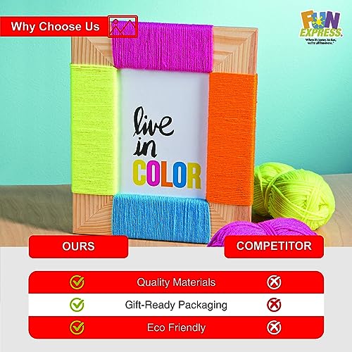 Fun Express 5x7 Color Yourself Frames - Set Of 12 - DIY Fun Craft for Home and School Fun Express