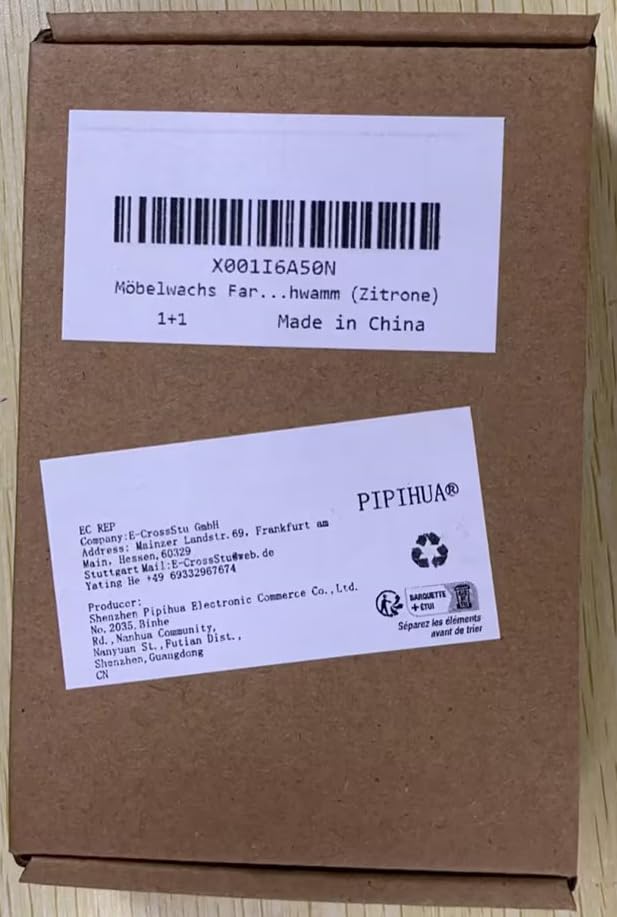 PIPIHUA Beeswax Furniture Polish, Wood Seasoning Beeswax for Furniture Waterproof & Repair Wood Wax to Protect & Care, 1pc Beeswax with Sponge(Lemon) PIPIHUA