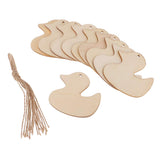 GZYF 5Pcs Christmas Wooden Ornaments Hanging Cutouts Unfinished Wood Slice for Kids Crafts Wedding DIY Christmas Tree Decoration with Strings, Duck LoveinDIY