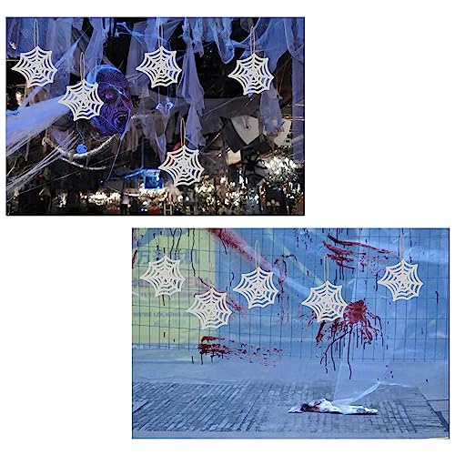 Unfinished Spider Web Wood Spider Web Shaped DIY Wood Halloween Blank Wood with Twines Art Unfinished Ornaments for Halloween Christmas Wedding Zontween