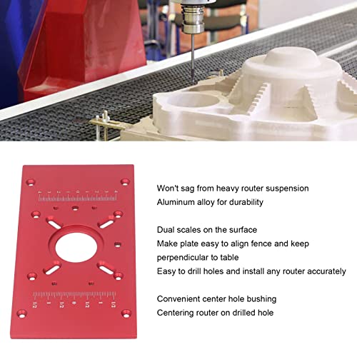 Router Lift Kit, Aluminum Alloy Lift System with Router Table Insert Plate,2 Insert Ring,Router Lift Base Board Accessories for Woodworking (Black) PerGar