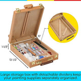 MEEDEN Tabletop Easel, Solid Beech Wood Table Top Art Easels for Painting Canvas, Sketchbox Easel, Adjustable Desktop Easel, Table Easel for MEEDEN