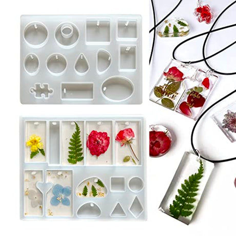 BooteeQue Resin Jewelry Molds, Earring Making Kit, Silicone Molds for Pendant, Keychain Charm Making and Earrings Necklaces Bag Charms DIY BooteeQue