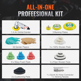 VEVOR Mini Air Sander, 1"/2"/3" Random Orbital Air Sander, 15000r/min High Speed Mini Pneumatic Sander Polisher for Auto Body Work, 58PCS Air Powered VEVOR