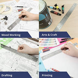 Pacific Arc Stainless Steel Ruler with Inch and Pica Measurements, 6 Inches Cork Backed Pacific Arc