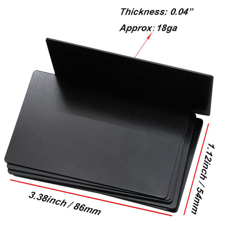 ABBECIAO 0.04" Thick Blank Aluminum Business Cards Anodized Metal Plaque Plate Blanks for Laser Engraving 86 * 54mm 15 Pack Black ABBECIAO