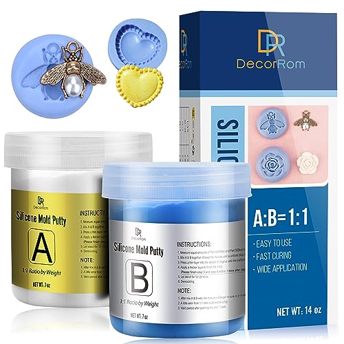 Silicone Putty - 7/8 LB Flexible Silicone Mold Making Kit for Reusable Silicone Molds Making - Easy 1:1 Mixing Ratio Fast Cured Molding Putty for DecorRom