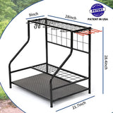 Garden Tool Organizer for Garage, Garden Tool Rack, Up to 58 Long Handled Tools, Yard Tool Holder for Garage, Shed, Outdoor, Tool Stand, Black Kingarage