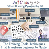 DIY Wood Burning Kit - for Beginner Pyrography to Mastery - Professional Video Instruction, Pyrography Pen, Tracing Tool, Wood Burner, 3 Pro Tips, Art Class by Kim