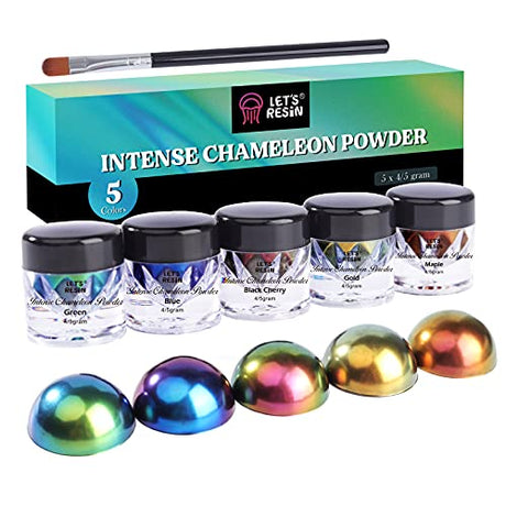 LET'S RESIN Mica Powder,Intense Chameleon Powder, Colorshift Mica Powder for Epoxy Resin Crafts/Tumblers, Chrome Powder Pigment for Chameleon Nail LET'S RESIN