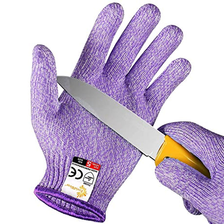 Evridwear Cut Resistant Gloves for Kids 7-9 Years, Level 5 Protection Cutting Gloves Food Grade for Cooking, Whittling, Wood Carving, Gardening and Evridwear