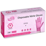 SwiftGrip Powder-Free Nitrile Gloves, Medium, 100ct Box - 3-mil, Disposable, Latex-Free, for Kitchen, Cleaning, Estheticians, Hair Stylist - SwiftGrip