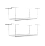 2-Pack 4 x 8 MonsterRax Overhead Garage Storage Rack, Ceiling Rack for Garage Shelving, Organization, Adjustable Hanging Storage, White, 24"-45" MonsterRAX Storage Solutions