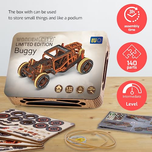 WOODEN.CITY Car Puzzle Model Dune Buggy for Adults - Model Car Kits 3D Wooden Puzzles for Adults - Car Model Kit 3D Puzzle - Model Cars to Build for WOODEN.CITY