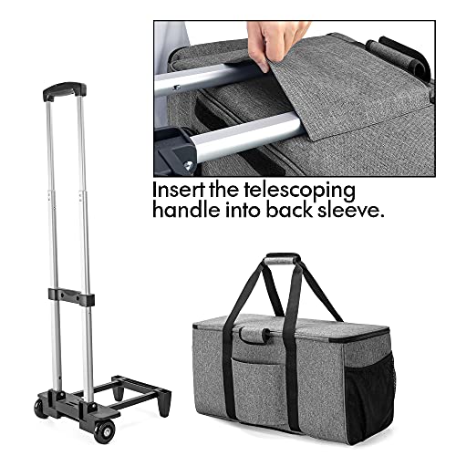 LUXJA Rolling Tote Compatible with Cricut Maker (Explore Air) and Easy Press (9 inches x 9 inches), Die-Cut Machine Carrying Case with Wheels (Come LUXJA