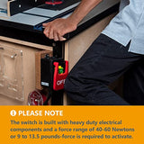 POWERTEC 71755 120V, 9A Magnetic Paddle Switch w/Standard Cords, Quick Power Downs & Large Stop Sign, fits Router Table, Power Tools, Table Saw, POWERTEC