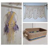 150Pcs Unfinished Wood Beads Bulk with Large Holes for Crafts, 18mm Natural Round Wooden Beads with 10m Jute Rope Beads Needle for Garland Jewelry SMANTA