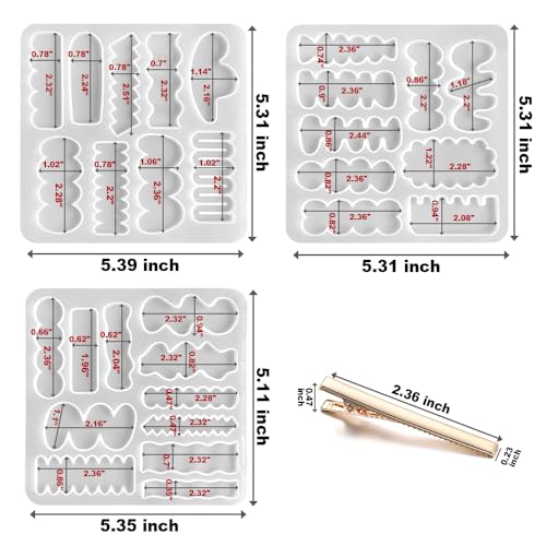 RESINWORLD Hair Clip Silicone Molds, Hairpin Molds for Epoxy Resin Casting, UV Resin Jewellery Accessories Making Tool ResinWorld