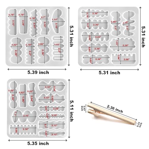 RESINWORLD Hair Clip Silicone Molds, Hairpin Molds for Epoxy Resin Casting, UV Resin Jewellery Accessories Making Tool - WoodArtSupply