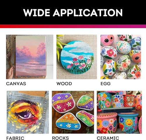 ABEIER Acrylic Paint Set, 56 Colors (2oz/60ml), Matte Finish, Waterproof, Rich Pigments, Non-Toxic Paints for Painting on Canvas Crafts Wood Ceramic, ABEIER