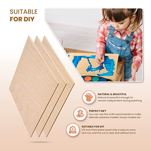 Chevastyl Basswood Sheets 10 Packs 12x12x1/8” Inch Balsa Wood Board for Crafts Plywood Cardboard Sheets Balsa Wood Panels & Accessories for Craft