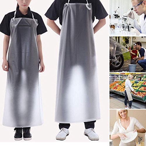 BESTEASY Waterproof Plastic Apron Transparent PVC, 47"x27.5" Keeps You Clean and Dry When Dishes Washing Kitchen Cooking Lab Work Heavy Duty Work BESTEASY