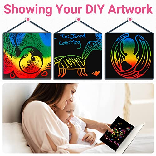 ZMLM Rainbow Scratch Notebooks for Kids: 2 Packs Art-Craft Scratch Off Notebooks Kits Magic DIY Paper Supplies Toy for 3 4 5 6 7 8 9 Years Old Girls ZMLM