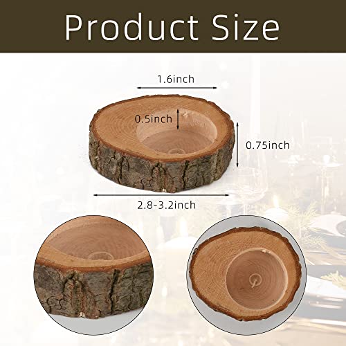 Hagao Tea Light Candle Holders, Personalized Wooden Votive Tealight Holder for Wedding Party Birthday Holiday Set of 12 (0.75") Hagao