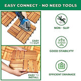 Acacia Deck Tiles (Pack of 10) Hardwood Interlocking Patio Deck Tiles, Acacia Wood Deck Tiles Interlocking Outdoor, Patio Tiles Outdoor Interlocking RAKYTO