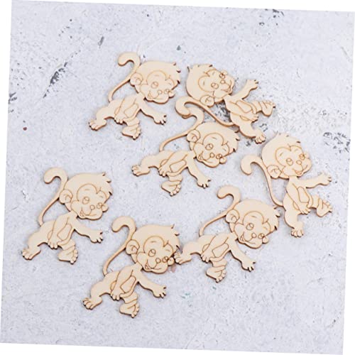 TEHAUX 40 pcs Wood Cutouts for Crafts Christmas Desktop Decor Unfinished Wood Monkey Cutout Shapes Xmas Table centerpieces Christmas Figurine TEHAUX