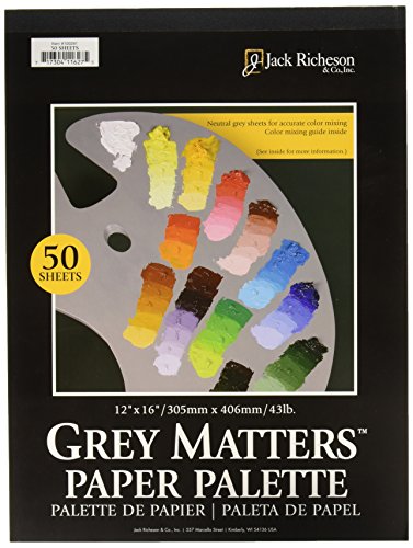 Jack Richeson Grey Matters Paper Palette, 12 by 16-Inch, 50 Sheets - JACK-100281 - WoodArtSupply