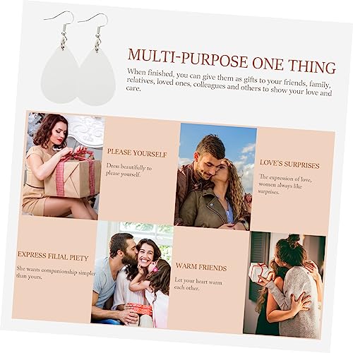 VILLCASE 2 Sets Sublimation Wood Earrings Blanks Unfinished Wooden Earrings Earring Making Kit Rubber Earring Backs Wood Blank Earrings Decorative VILLCASE