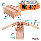 US Art Supply Large Multi-Function Wooden Artist Tool & Brush Storage Box US Art Supply