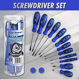 CARTMAN 12 Piece Magnetic Screwdriver Set - 6 Phillips and 6 Flat, Professional Cushion Grip Hand Tools Set CARTMAN