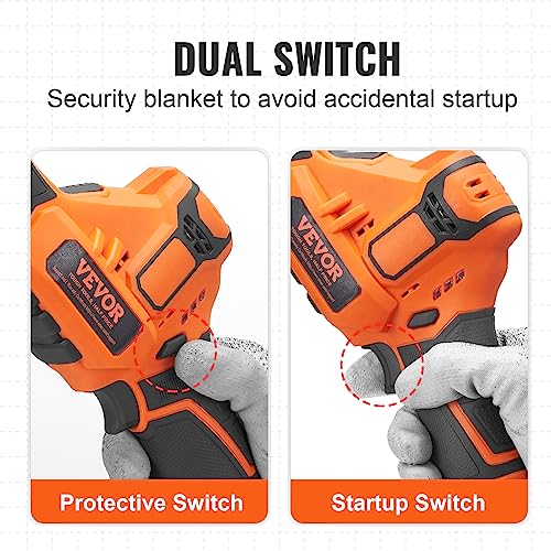 VEVOR Cordless Reciprocating Saw, 0-2700RPM Variable Speed, 0.8" Stroke Fast Cutting, 12V 45 Mins Fast Wireless Charging, Battery Powered with Branch VEVOR