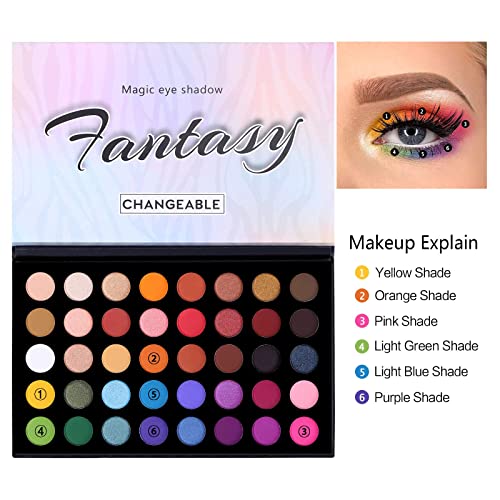 Highly Pigmented Eye Makeup Palette, Matte Shimmer Metallic Eyeshadow Pallet Long Lasting Blendable Natural Colors Make Up Eye Shadows Cosmetics Gift Prism Makeup