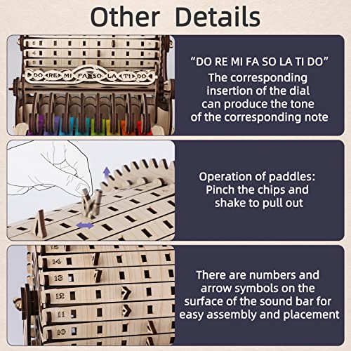 nicknack 3D Wooden Puzzles Model Kits for Adults Piano Mechanical Music Box Model Wooden Xylophone Toy nicknack